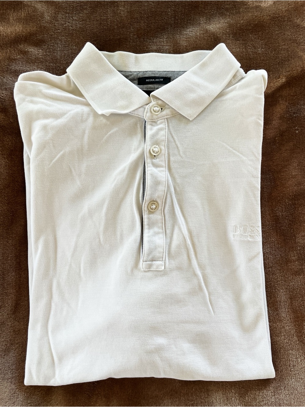 Boss Hugo Boss Men’s White Polo with Subtle Logo Regular Fit Cotton Size XXL